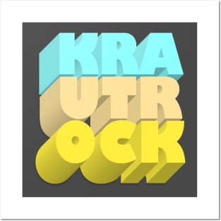 Krautrock! Typographic Retro Block Art Design Posters and Art